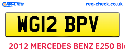 WG12BPV are the vehicle registration plates.