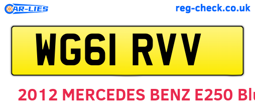 WG61RVV are the vehicle registration plates.