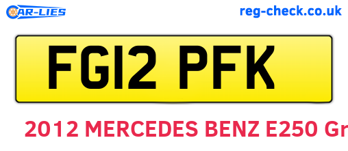 FG12PFK are the vehicle registration plates.