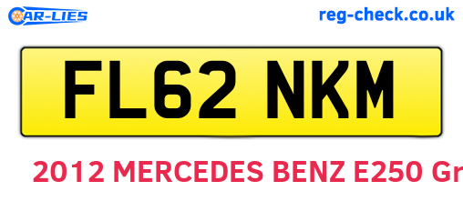 FL62NKM are the vehicle registration plates.