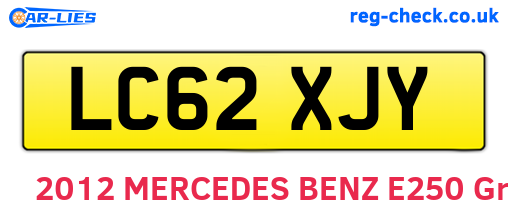 LC62XJY are the vehicle registration plates.