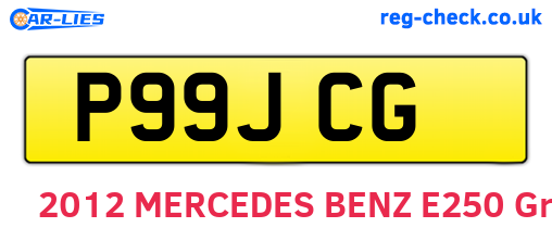P99JCG are the vehicle registration plates.