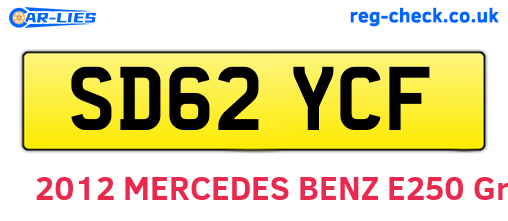 SD62YCF are the vehicle registration plates.