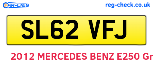 SL62VFJ are the vehicle registration plates.