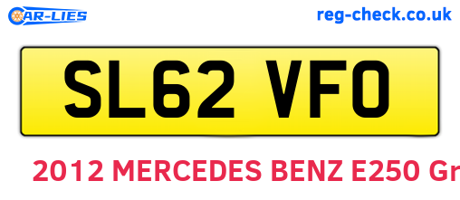 SL62VFO are the vehicle registration plates.