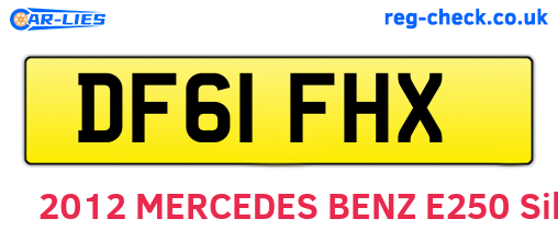 DF61FHX are the vehicle registration plates.
