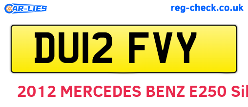 DU12FVY are the vehicle registration plates.