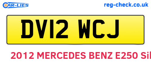 DV12WCJ are the vehicle registration plates.
