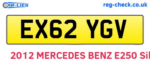 EX62YGV are the vehicle registration plates.