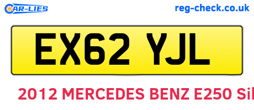 EX62YJL are the vehicle registration plates.