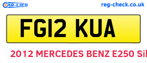FG12KUA are the vehicle registration plates.