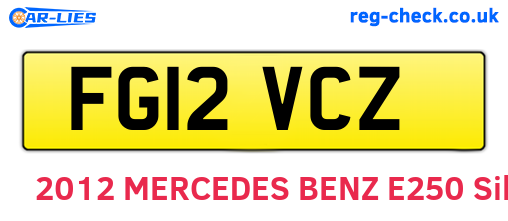 FG12VCZ are the vehicle registration plates.