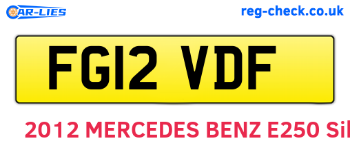 FG12VDF are the vehicle registration plates.
