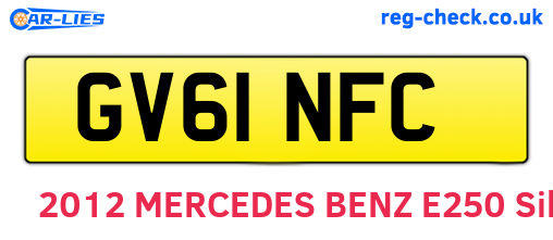 GV61NFC are the vehicle registration plates.