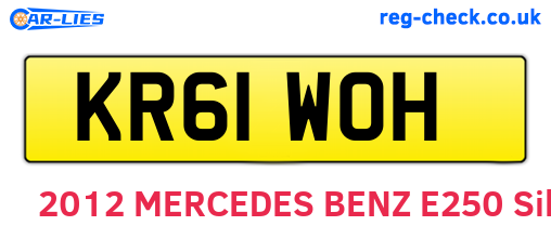 KR61WOH are the vehicle registration plates.