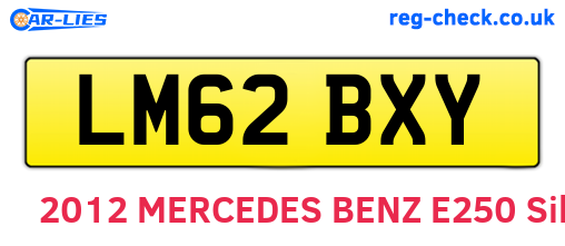 LM62BXY are the vehicle registration plates.