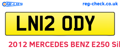 LN12ODY are the vehicle registration plates.