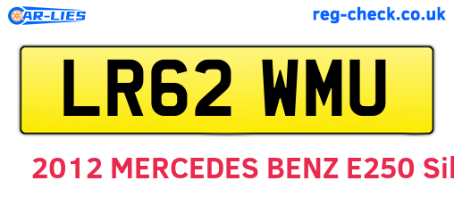 LR62WMU are the vehicle registration plates.