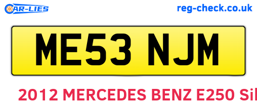 ME53NJM are the vehicle registration plates.