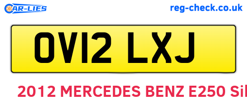 OV12LXJ are the vehicle registration plates.
