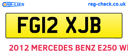 FG12XJB are the vehicle registration plates.