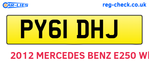 PY61DHJ are the vehicle registration plates.
