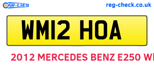 WM12HOA are the vehicle registration plates.