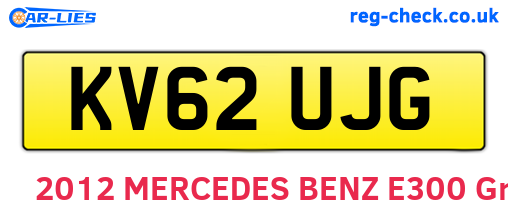 KV62UJG are the vehicle registration plates.