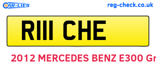 R111CHE are the vehicle registration plates.