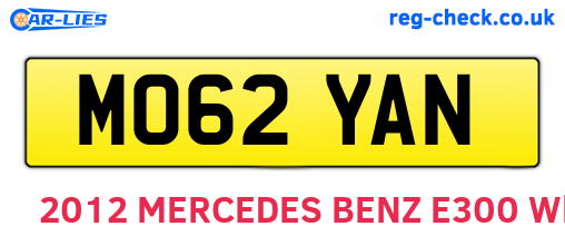 MO62YAN are the vehicle registration plates.