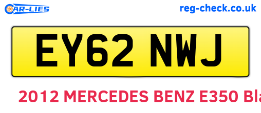 EY62NWJ are the vehicle registration plates.