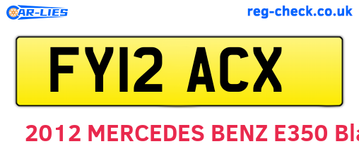 FY12ACX are the vehicle registration plates.