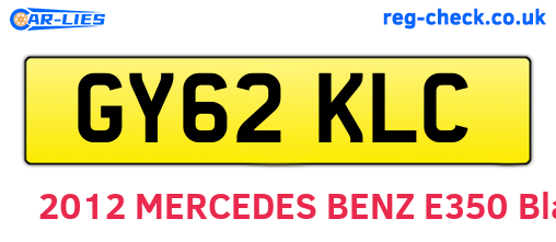GY62KLC are the vehicle registration plates.