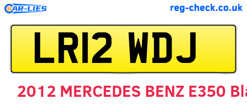 LR12WDJ are the vehicle registration plates.