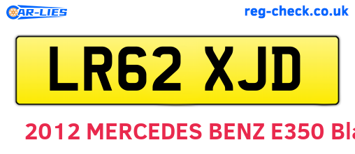 LR62XJD are the vehicle registration plates.