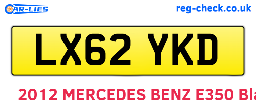 LX62YKD are the vehicle registration plates.