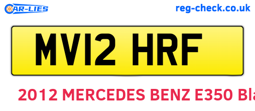 MV12HRF are the vehicle registration plates.