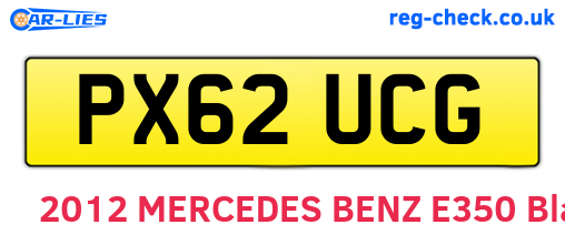 PX62UCG are the vehicle registration plates.