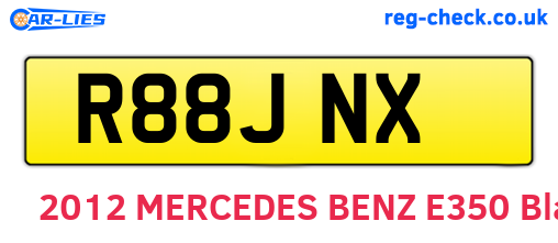 R88JNX are the vehicle registration plates.