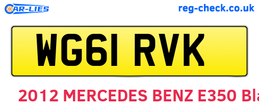 WG61RVK are the vehicle registration plates.
