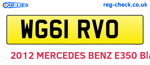 WG61RVO are the vehicle registration plates.