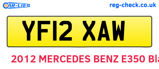 YF12XAW are the vehicle registration plates.