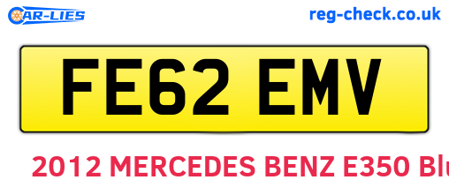 FE62EMV are the vehicle registration plates.