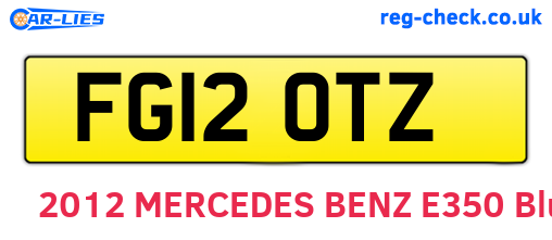 FG12OTZ are the vehicle registration plates.