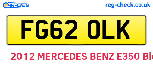 FG62OLK are the vehicle registration plates.