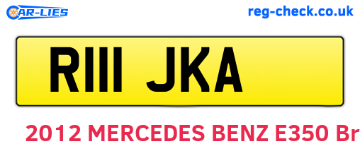 R111JKA are the vehicle registration plates.
