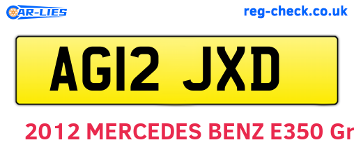 AG12JXD are the vehicle registration plates.