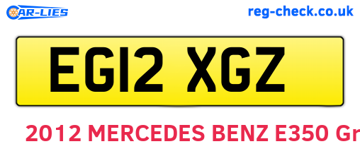 EG12XGZ are the vehicle registration plates.