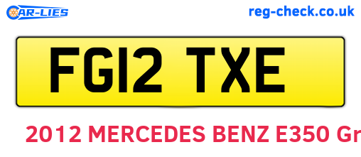 FG12TXE are the vehicle registration plates.