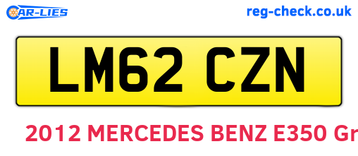 LM62CZN are the vehicle registration plates.
